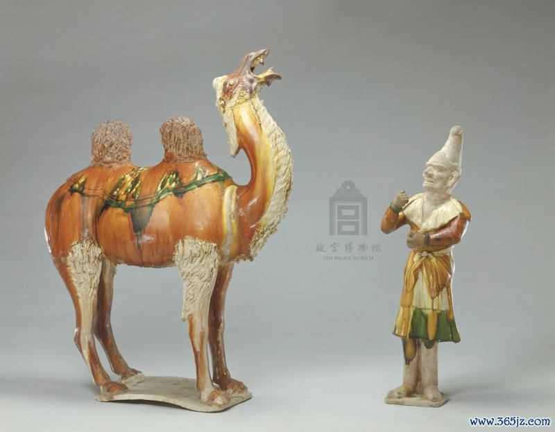 三彩胡人牵骆驼俑，唐，收藏于故宫博物院